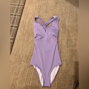 Shell Shock, Periwinkle Purple V Neck Swimsuit